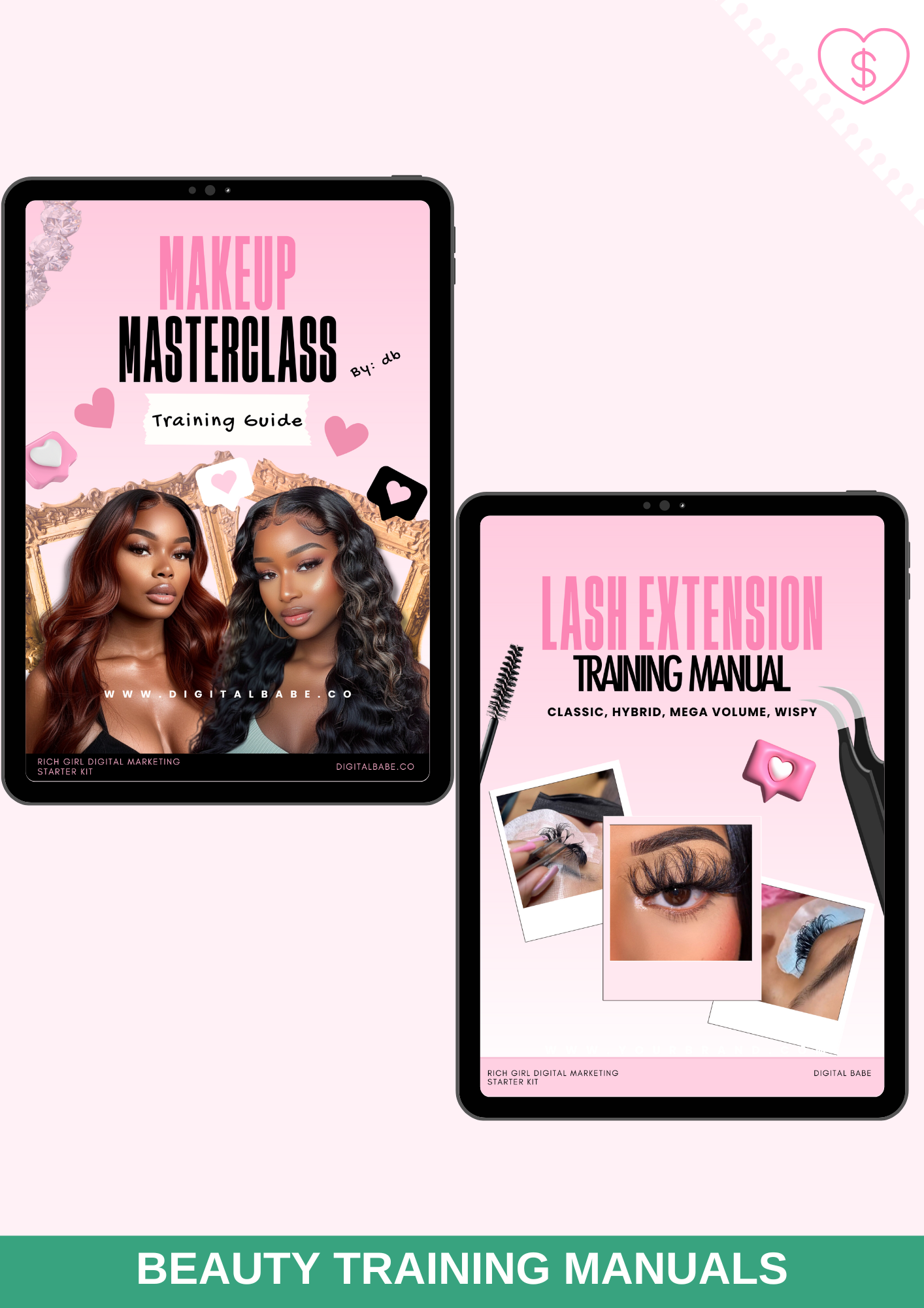 Beauty digital product Bundle (Makeup & Lashes) 2 Ebooks Plr mrr 