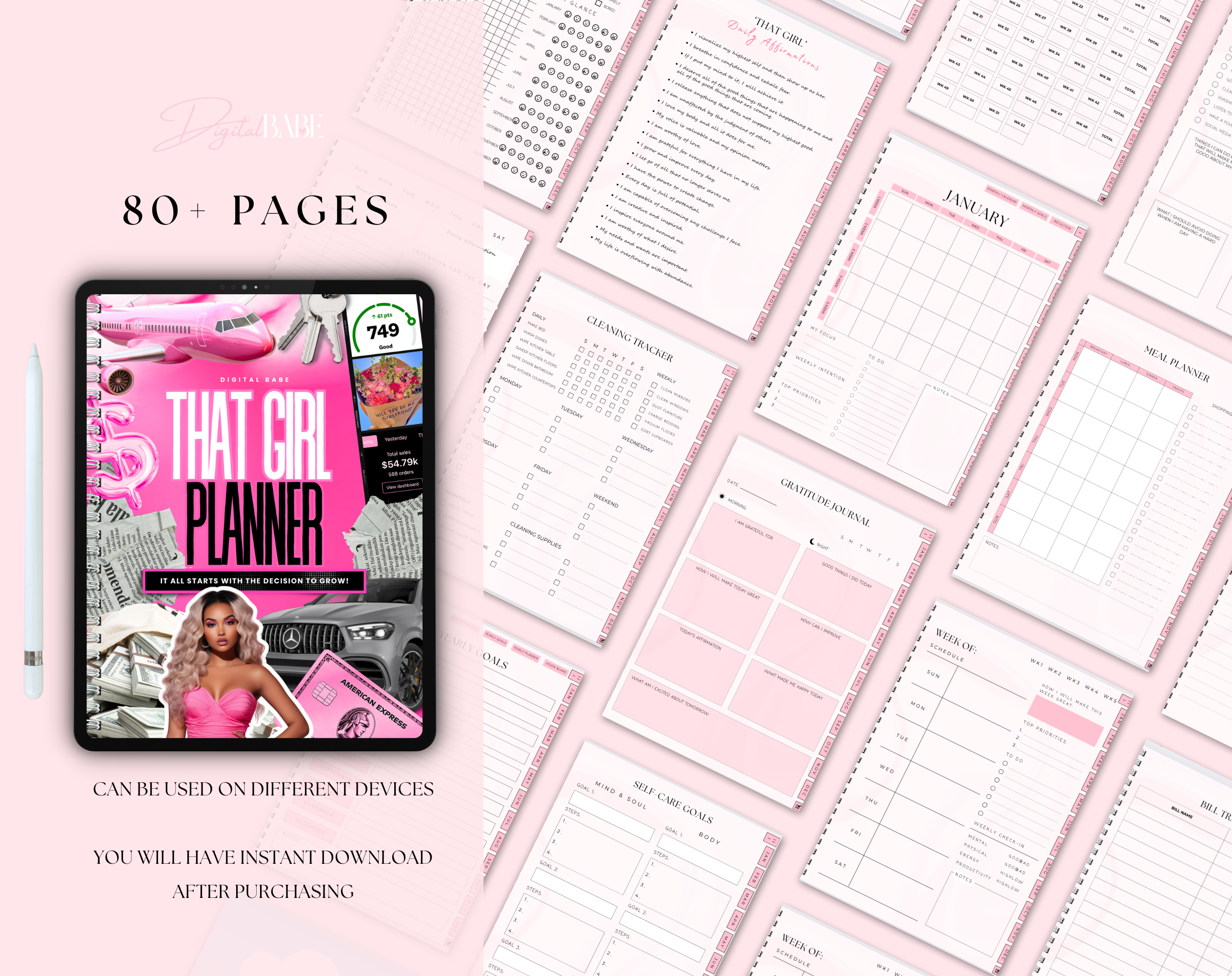 Digital Babe | Pink That Girl Planner